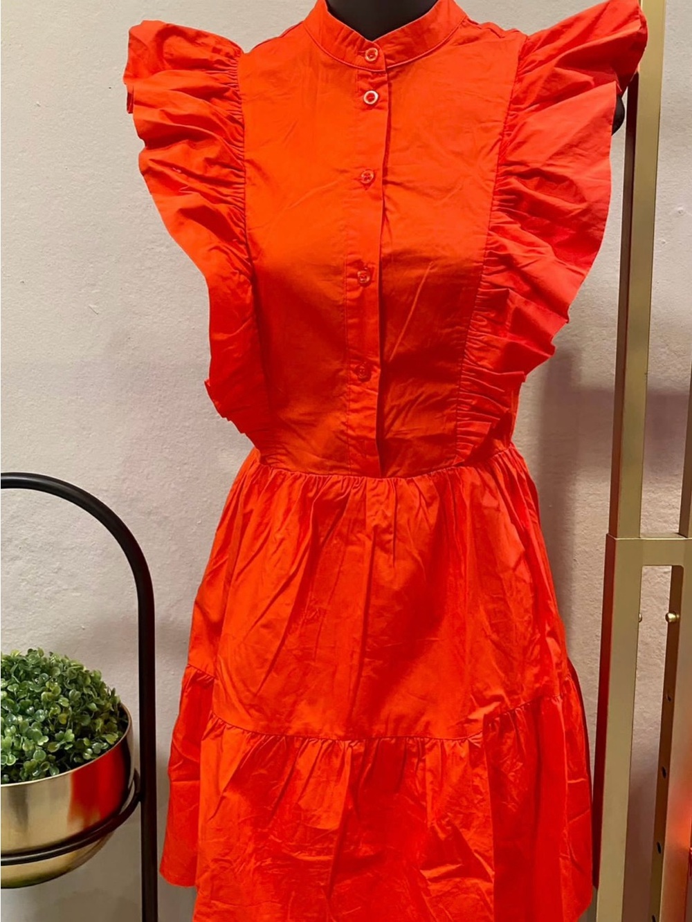 Women’s Red Ruffle Tiered Dress